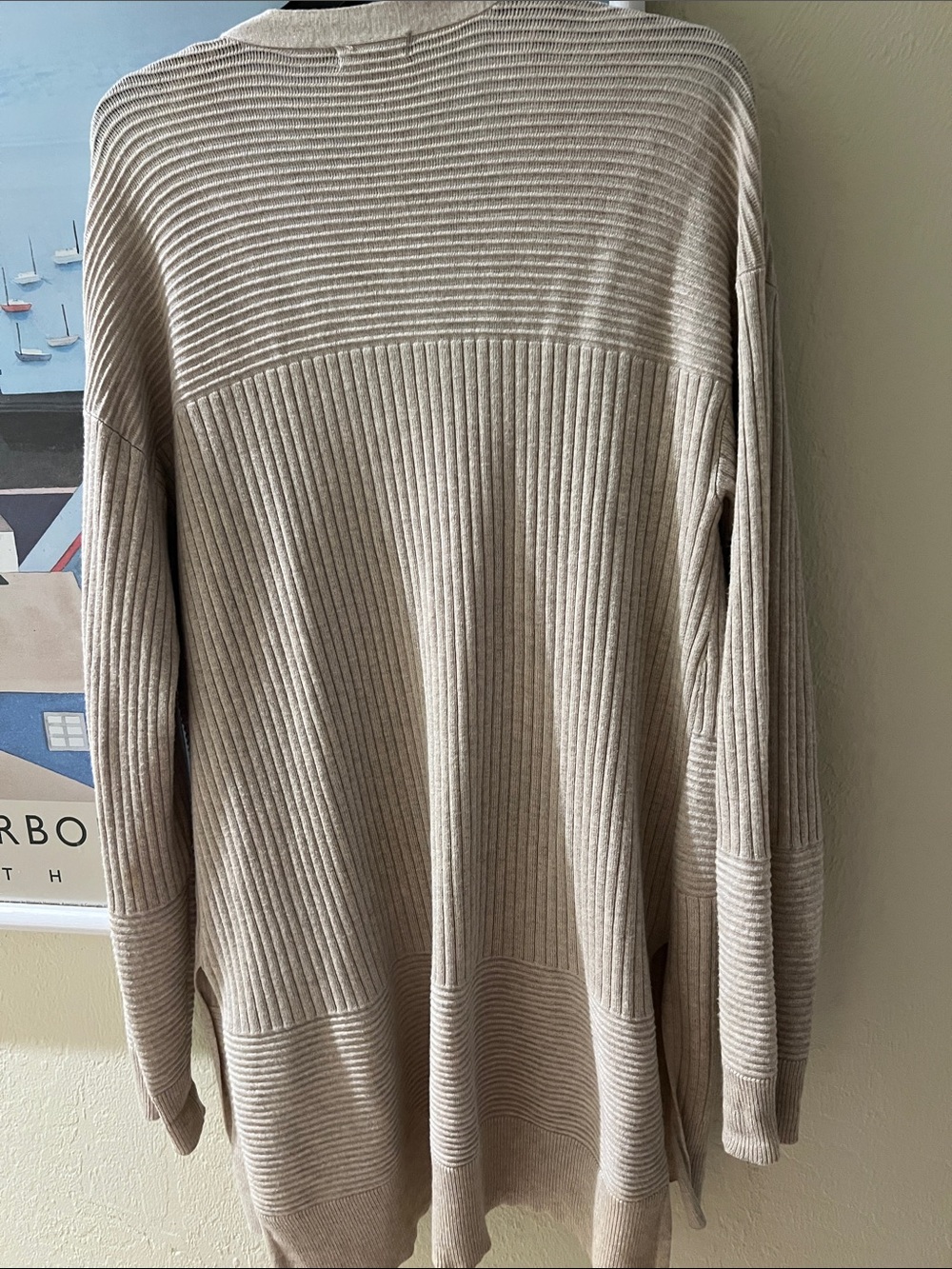 Vero Moda Beige Ribbed Open-Front Cardigan - Picture 3 of 3